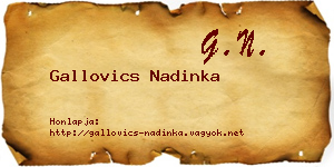 Gallovics Nadinka névjegykártya